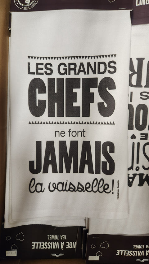 Linge à vaisselle Les grands chefs ne font jamais la vaisselle!