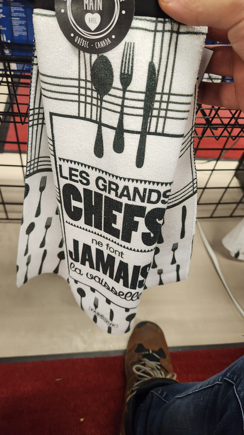 Serviette à Nouer Les grands chef ne font jamais la vaisselle