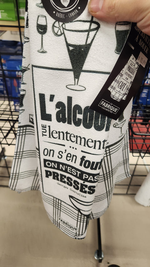 Serviette à Nouer L'alcool tue lentement