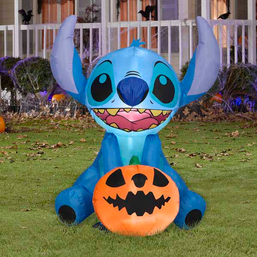 Stitch Gonflable de 3 Pieds avec Citrouille-Lanterne