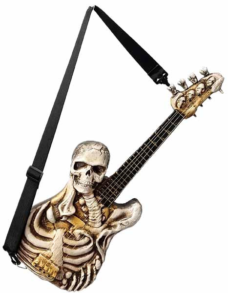 Guitare décorative en os avec crâne (22.8")