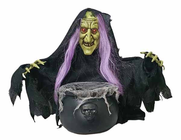 Animated witch with cauldron