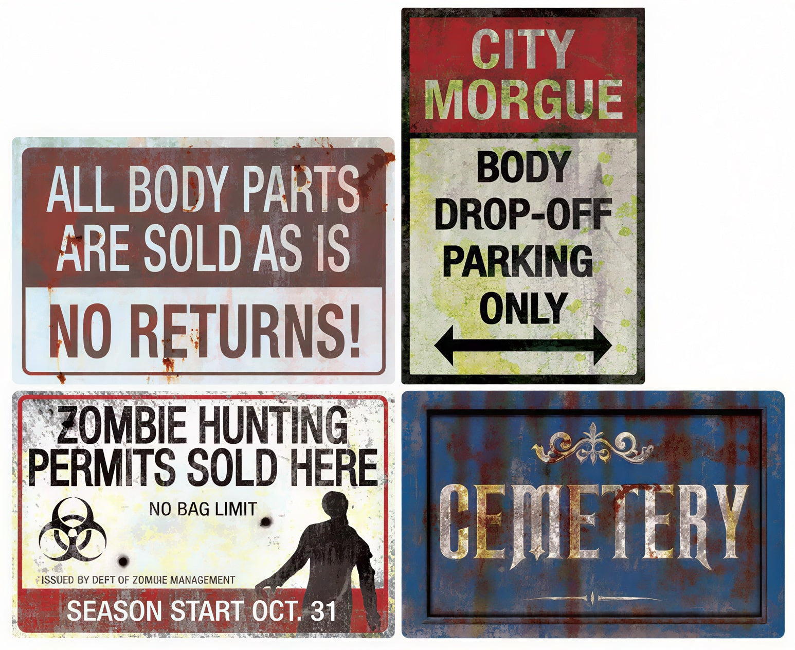 Scary metal signs