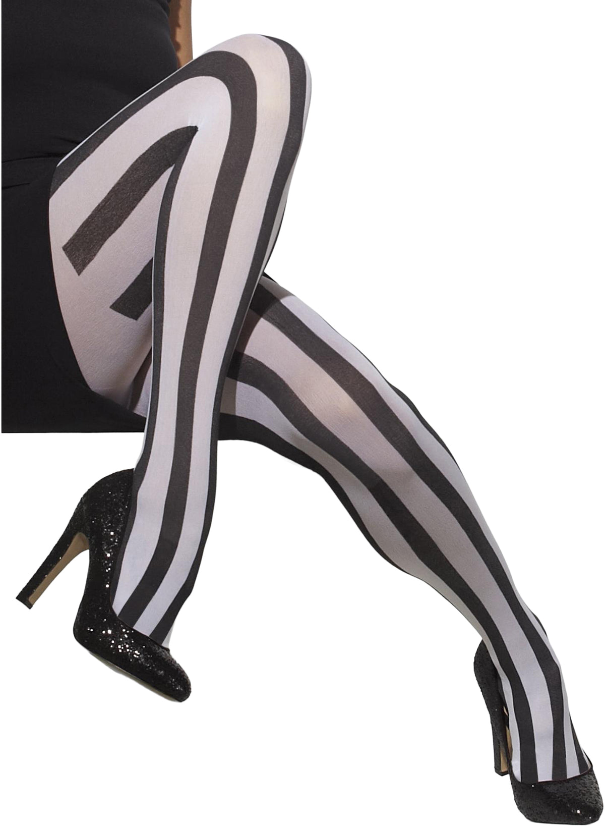 Tights - Opaque - Black and White