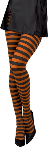 Orange and black striped tights