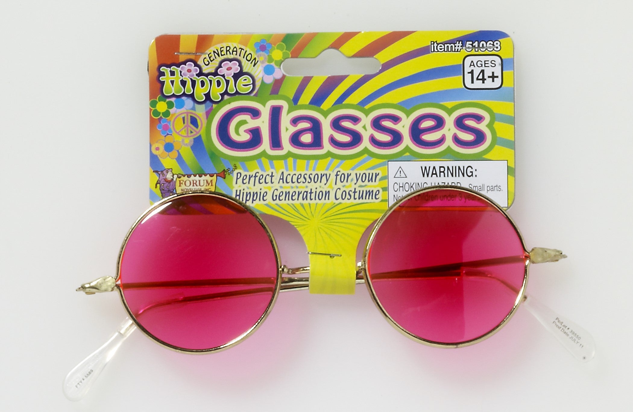 Accessoire - Lunettes hippie - Verres roses