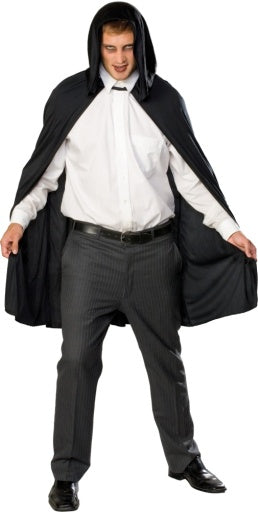 Cape en taffetas noir 45po