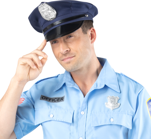 Chapeau policier - Bleu