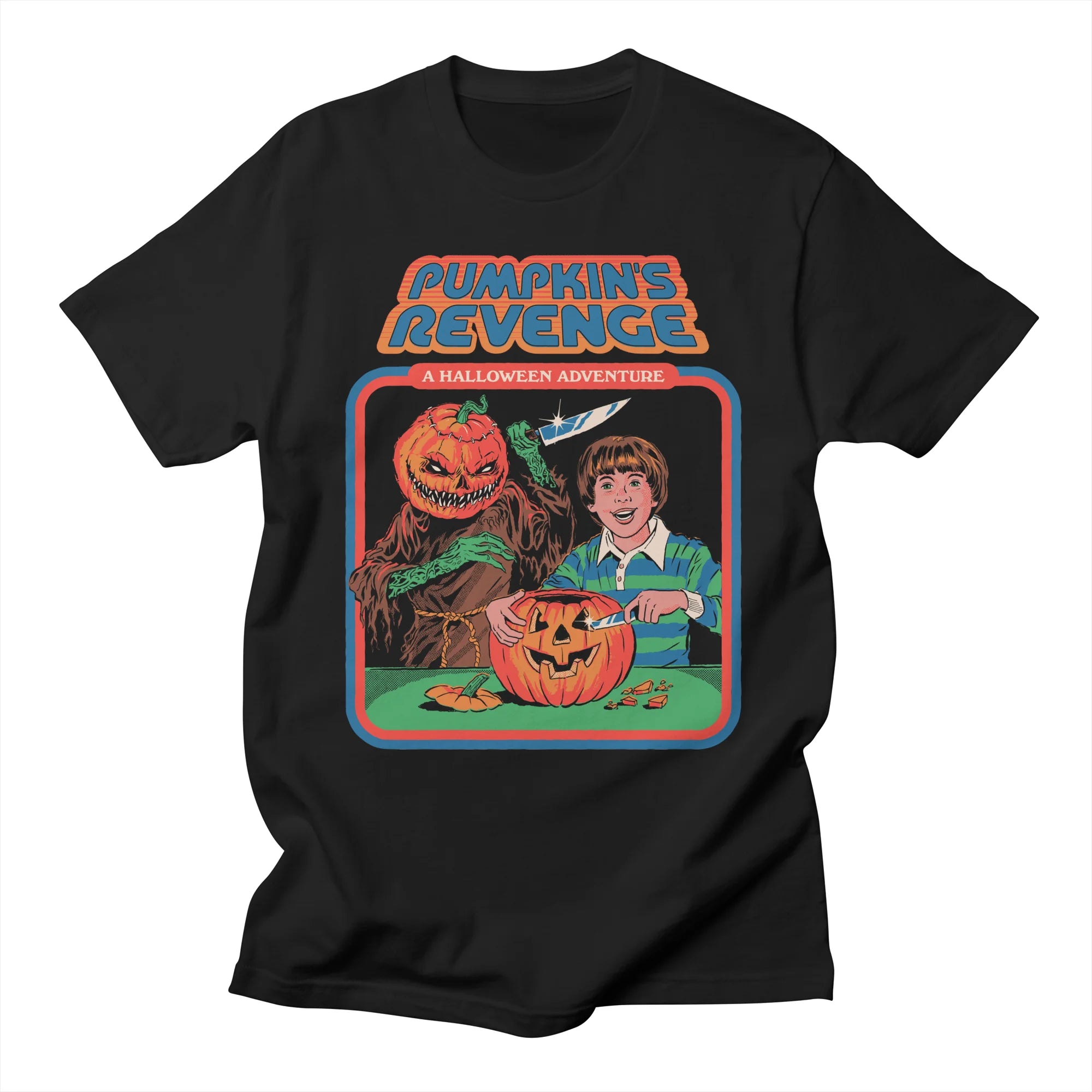 T-shirt adulte noir Steven Rhodes - La revanche de la citrouille