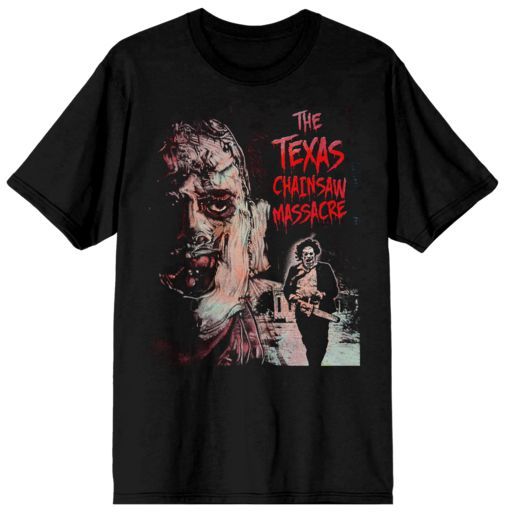 T-shirt adulte noir Massacre à la tronçonneuse - Leatherface en fuite