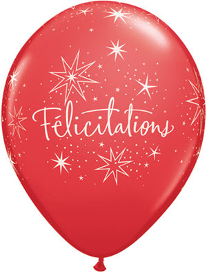 Congratulations Balloon with Festive Stars - 11"