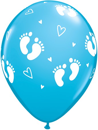 Baby Foot Balloon - Blue - 11"