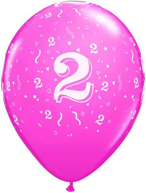 Number Balloon #2 with Confetti - 11"