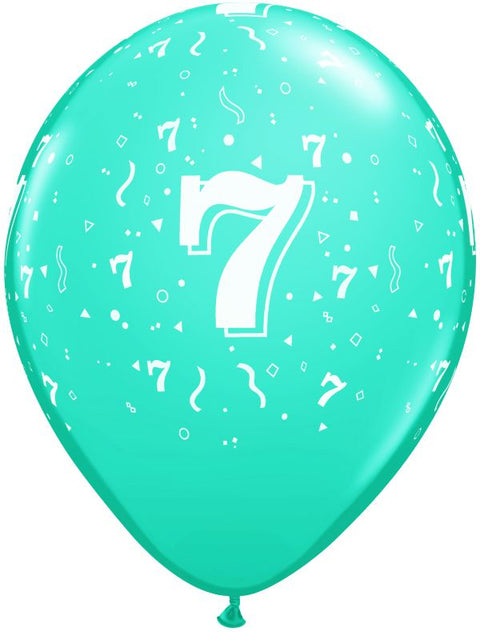 Number Balloon #7 with Confetti - 11"