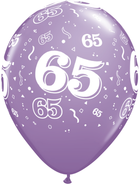 Number Balloon #65 with Confetti - 11"