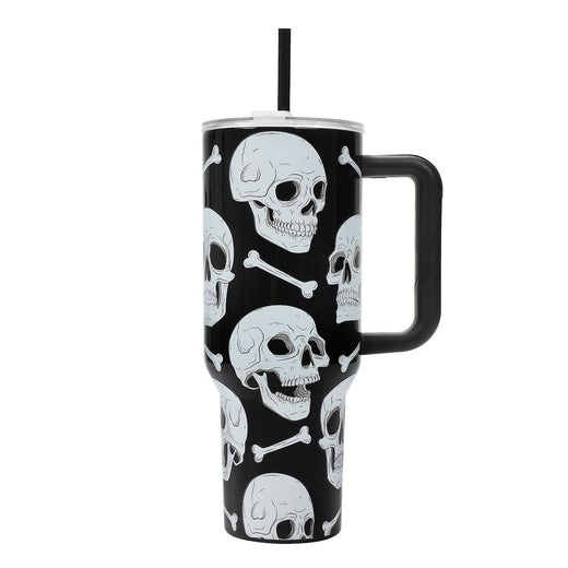 Tasse isotherme en acier inoxydable 1,2 L - Crâne gothique - Motif intégral