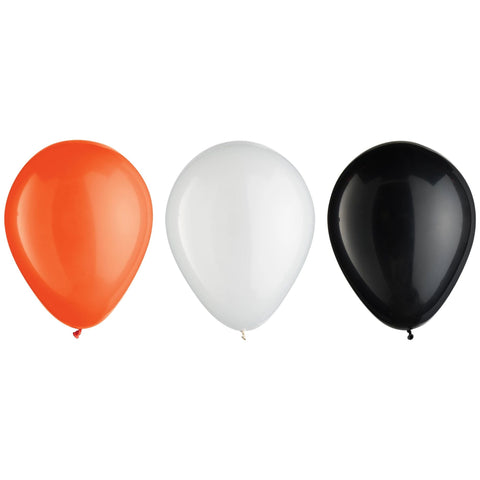 Ballon en latex noir/blanc/orange (5" asst.)