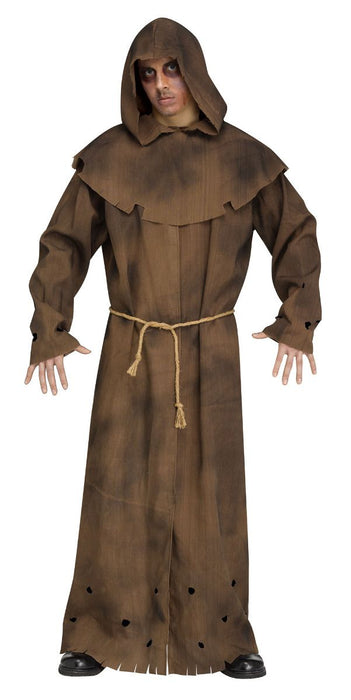 Costume de moine marron en lambeaux