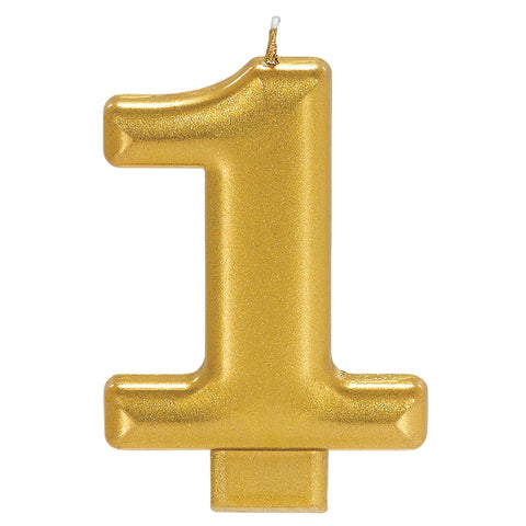 Numeral #1 Metallic Candle - Gold