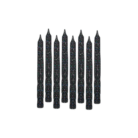 Large Glitter Spiral Candles - Black