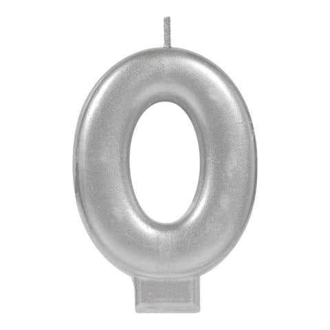 Numeral Metallic Candle #0 - Silver