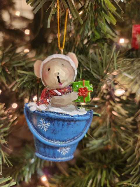 Animals in a Bucket Ornament (3in)