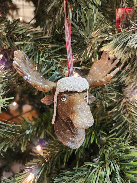 Original head ornament with Christmas hat