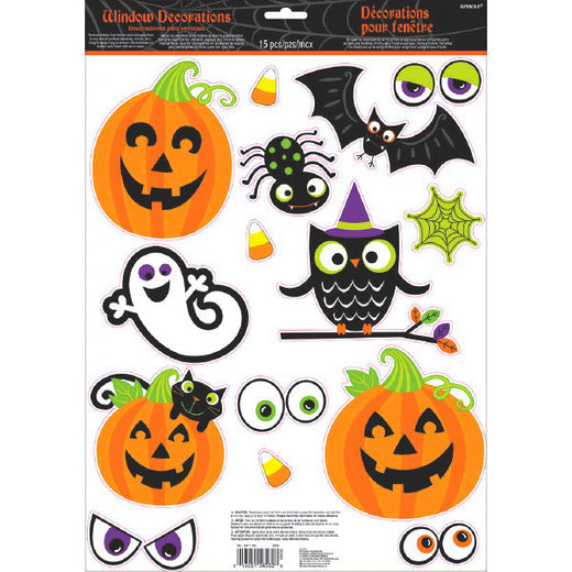 Décorations pour fenêtres - Halloween (15/pqt.)
