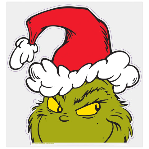 Peeping Grinch Window Sticker