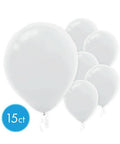 Ballons en latex de 12 po - Blanc (15/pqt.) - Ballons - Boo'tik d'Halloween