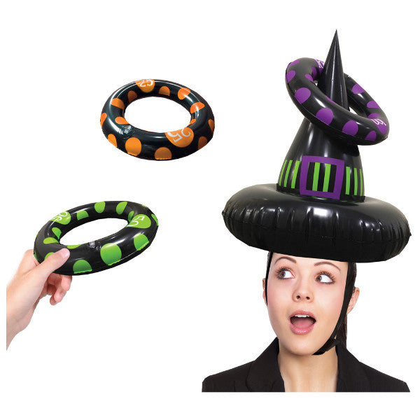 Jeu - Cerceau gonflable qui se lance sur chapeau de sorcière