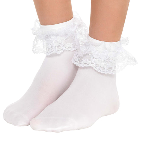 White Lace Anklets - Child
