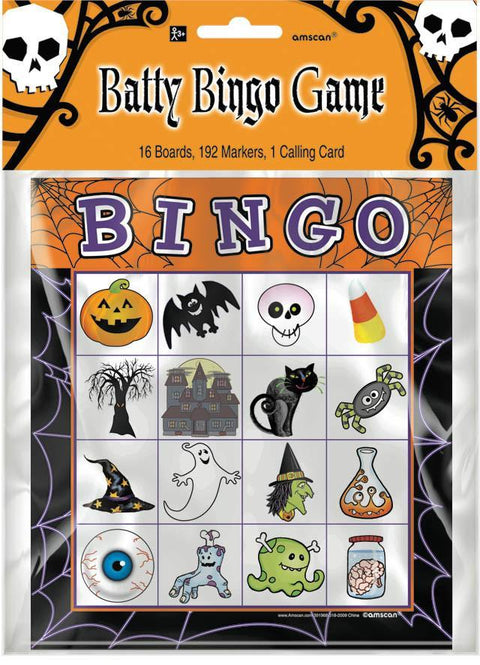 Jeux de Bingo Halloween - Noir (16 cartes)