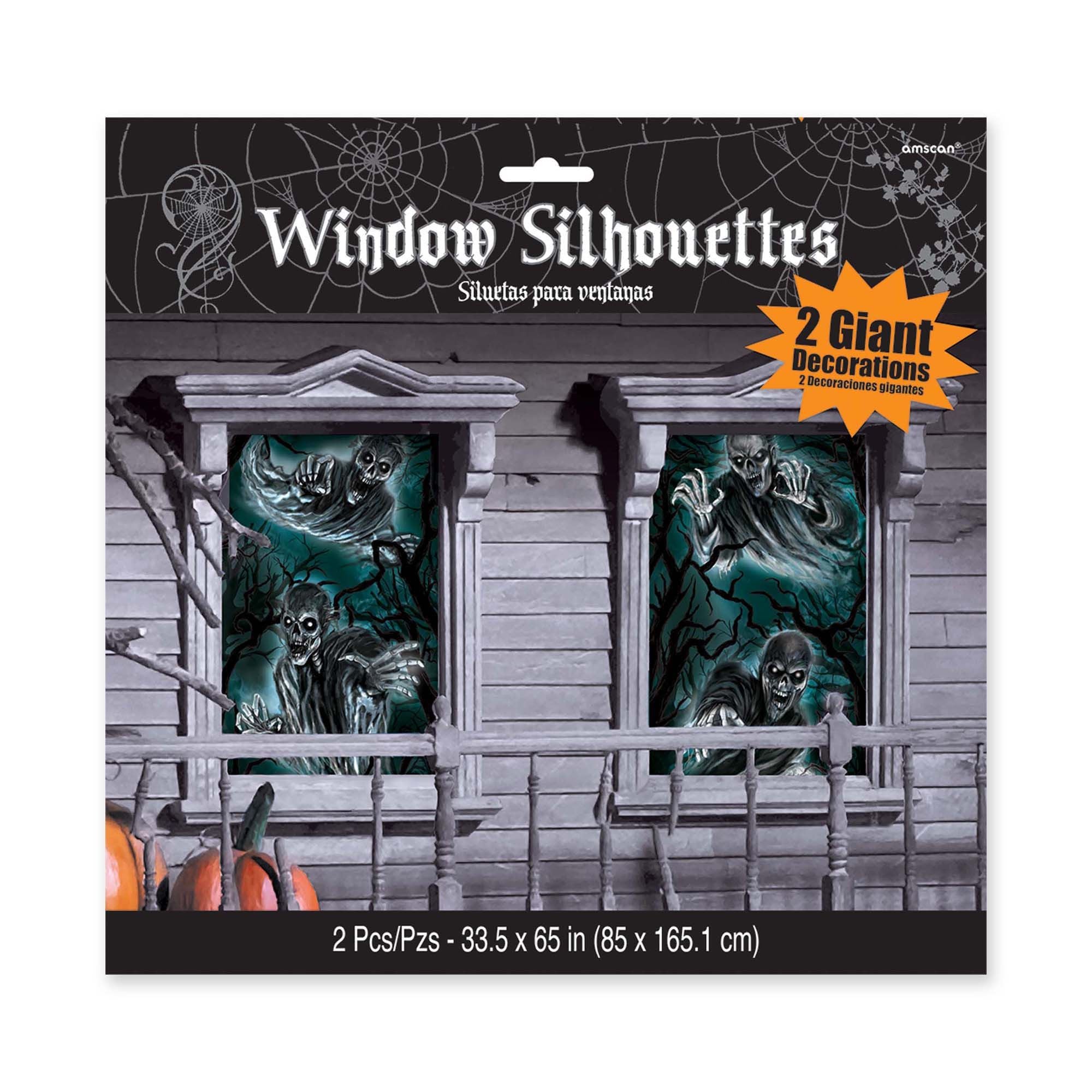 Cemetery window silhouettes decoration