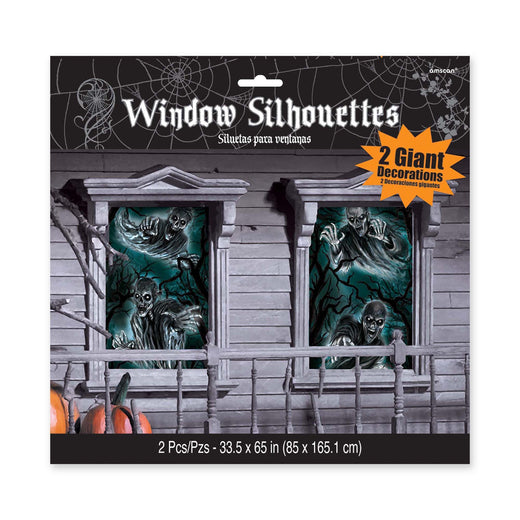 Cemetery window silhouettes decoration