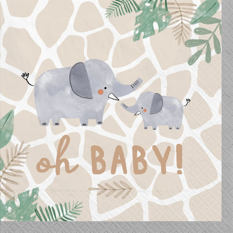 Serviettes en papier dessert - Collection Jungle Baby