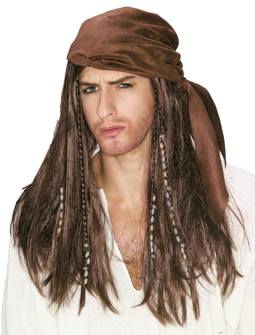 Caribbean Pirate Wig - Brown
