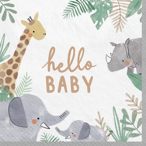 Serviettes en papier dîner - Collection Jungle Baby