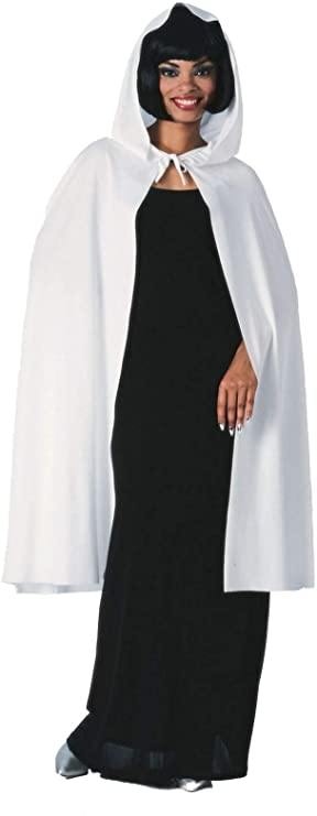 Cape de 45" en tissu à capuchon - Blanc - Adulte - Accessoire - Boo'tik d'Halloween