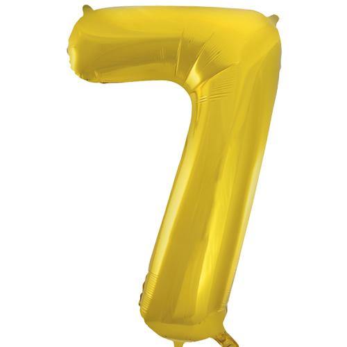 Ballon en aluminium (34") - Chiffre 7 - Or -  - Boo'tik d'Halloween