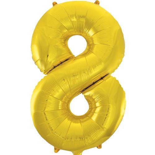Ballon en aluminium (34") - Chiffre 8 - Or -  - Boo'tik d'Halloween