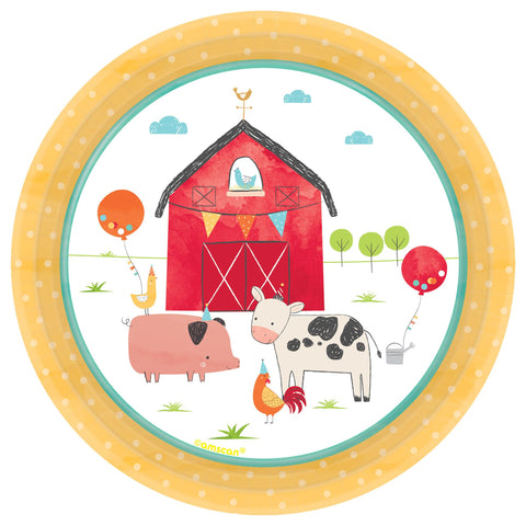 Barnyard Birthday Round Plate, 7"