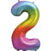 Ballon en aluminium (34") - Chiffre 2 - Arc-en-ciel -  - Boo'tik d'Halloween