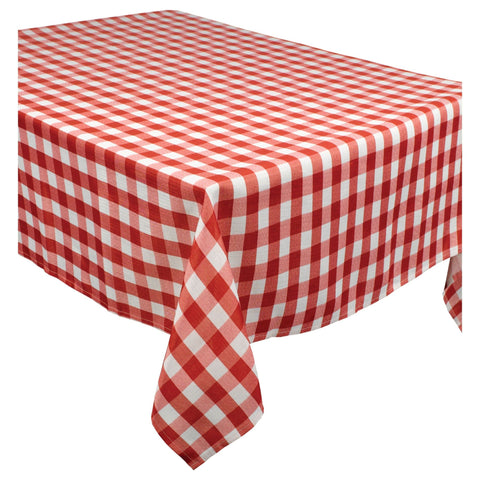 BBQ Red Check Fabric Tablecover, 104"