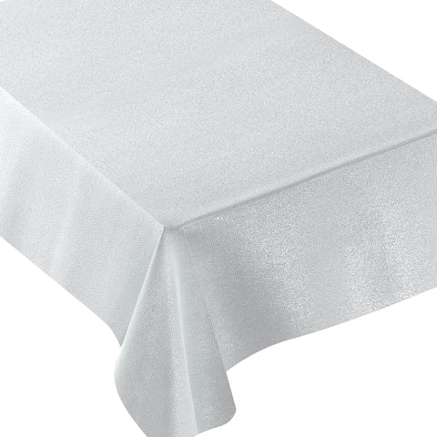 Metallic Tablecloth, 60" x 84" - White/Silver