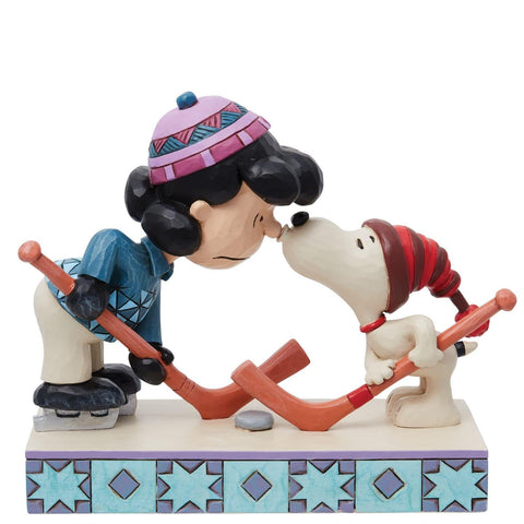 Collectible figurine - Snoopy & Lucy plays hockey