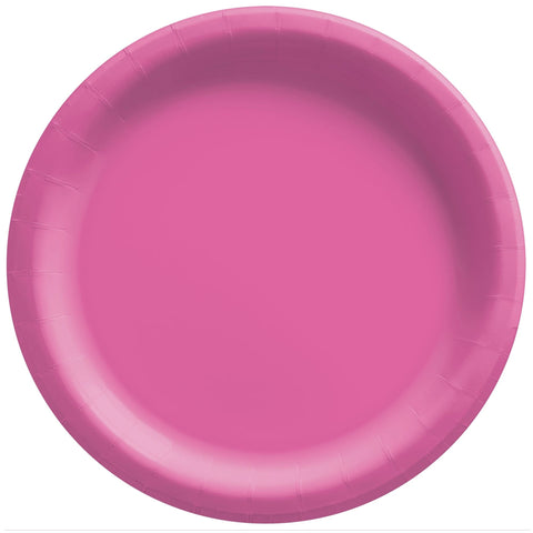 Assiettes rondes en papier dessert -  Bright Pink (20/pqt)