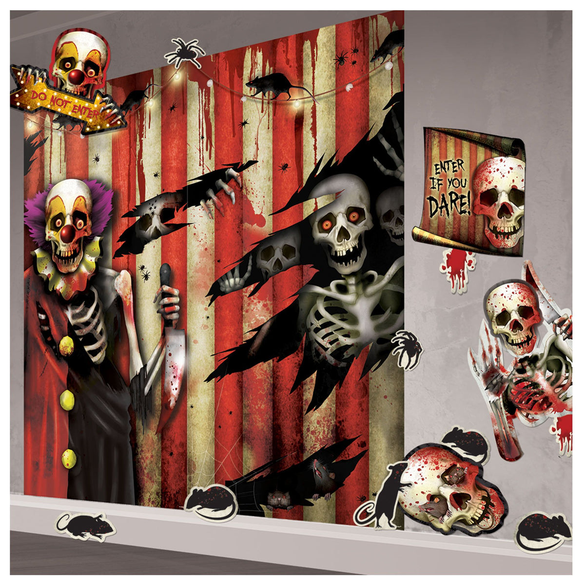 Ensemble de décoration murale Creepy Carnival Mega Value Scene Setters®
