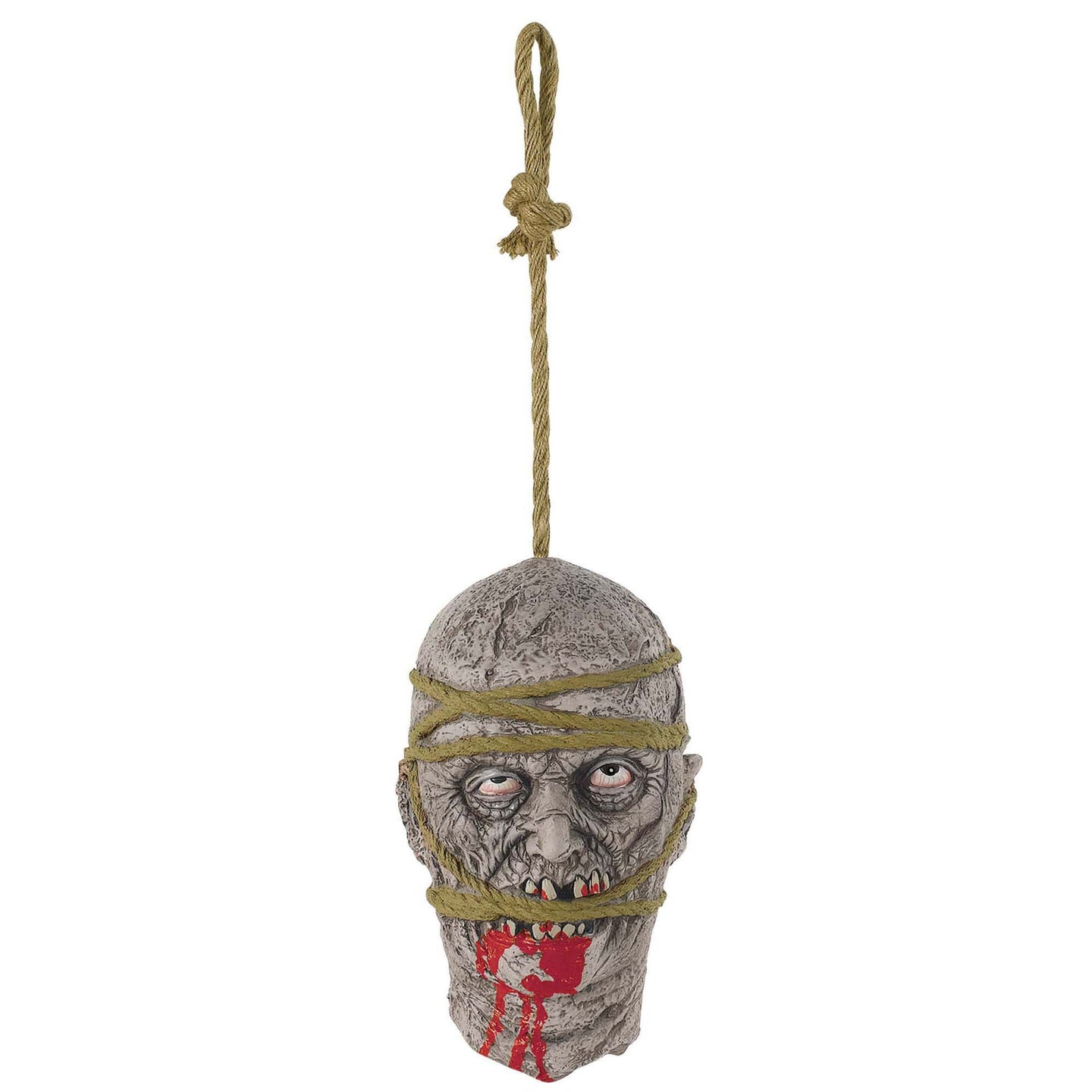 Tête suspendue de zombie