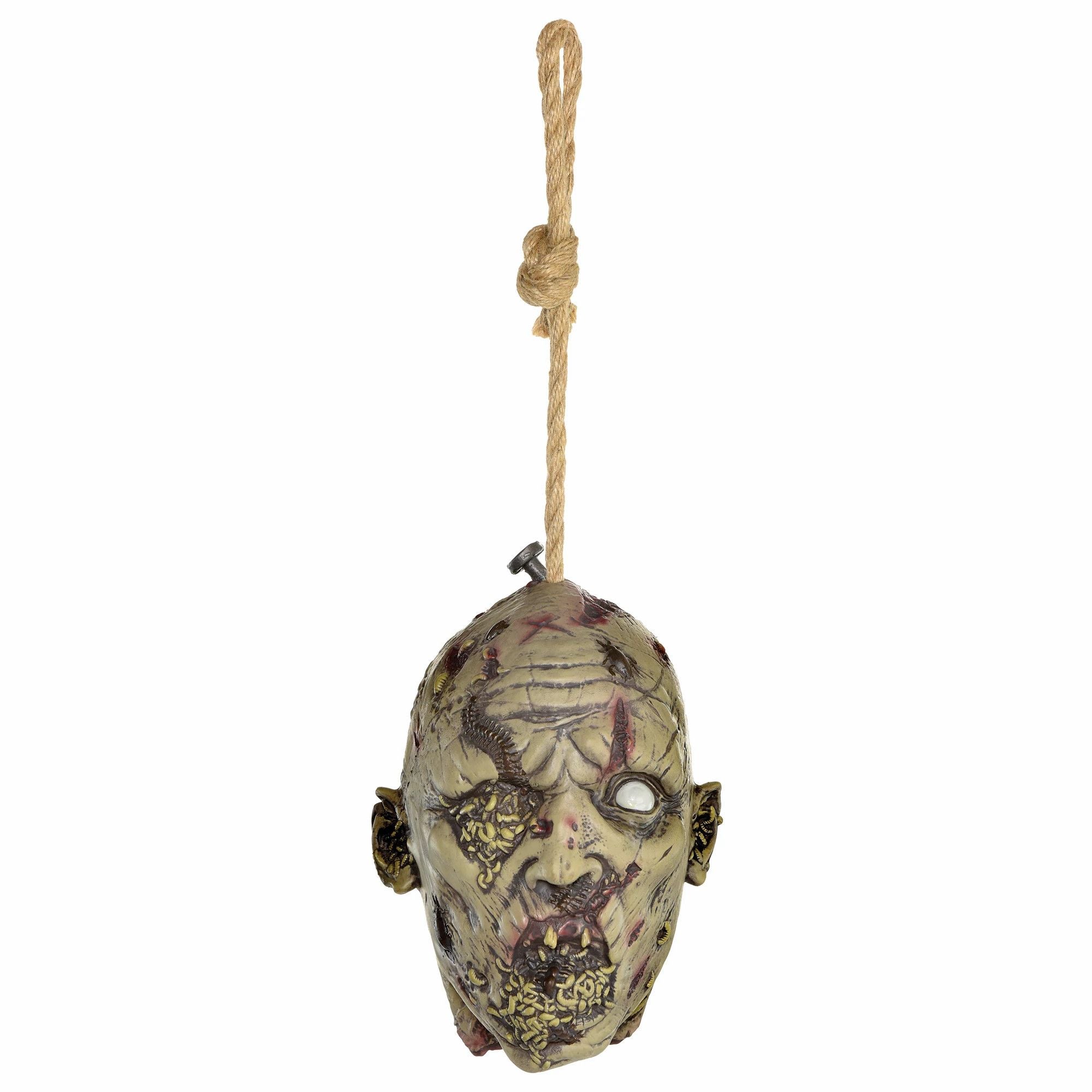 Hanging head infested with parasites